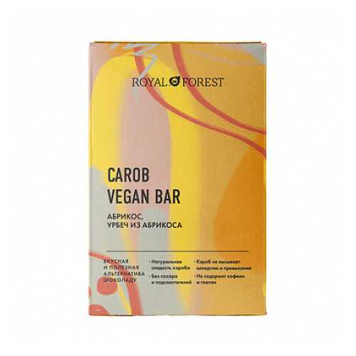 Шоколад Carob Vegan Bar Абрикос, урбеч абрикосовый Royal Forest 50 г в ЕКА