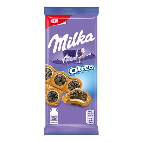 Шоколад молочный Milka печенье орео со вкусом ванили 92 г в ЕКА