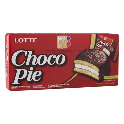 Пирожное choco pie Lotte в шоколаде 168 г в ЕКА