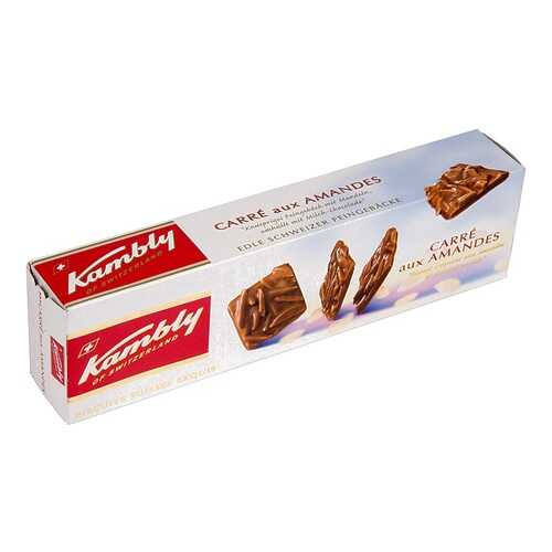 Печенье Carre aux Amandes с миндалем и шоколадом, Kambly, 80 г, Швейцария в ЕКА