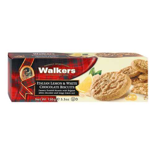 Печенье Walkers Итальянский лимон и белый шоколад 150 г Великобритания в ЕКА