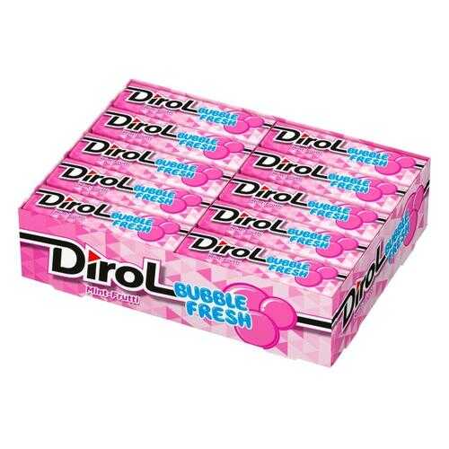 DIROL BUBBLE FRESH жевательная резинка мята фрукты 13,6г по 30 шт в ЕКА