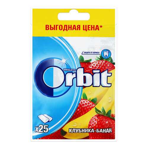 Orbit Клубника-Банан пакет 25 драже по 34г в ЕКА