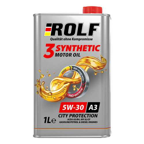 Масло моторное ROLF 3-synthetic 5W-30 ACEA A3/B4 1л в ЕКА