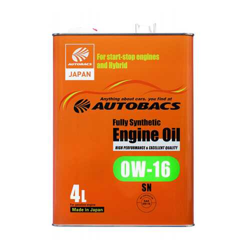 Моторное масло AUTOBACS ENGINE OIL FS 0W16 SN (4л) в ЕКА