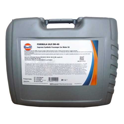 Моторное масло Gulf Formula ULE 5W-40 20л в ЕКА