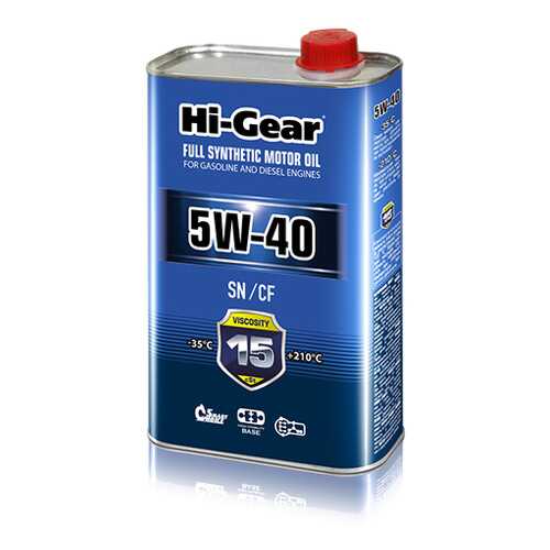 Моторное масло Hi-Gear SN/CF 5W-40 1л в ЕКА