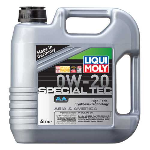 Моторное масло Liqui moly Special Tec AA 0W-20 4л в ЕКА