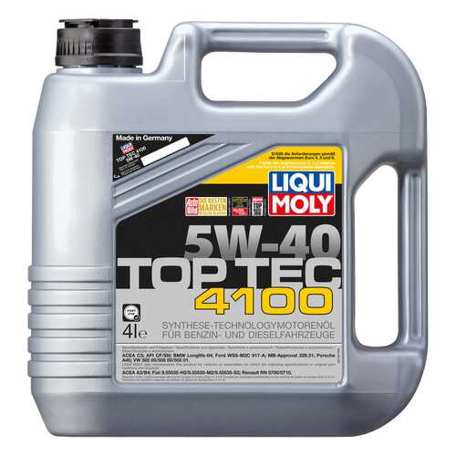 Моторное масло Liqui moly Top Tec 4100 5W-40 4л в ЕКА
