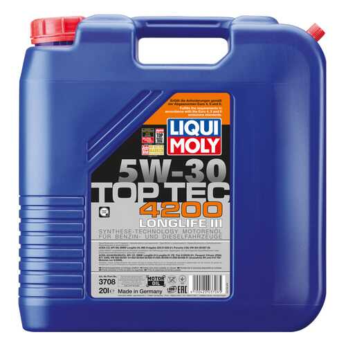 Моторное масло Liqui moly Top Tec 4200 5W-30 20л в ЕКА