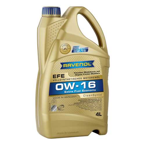 Моторное масло Ravenol EFE Extra Fuel Economy SAE 0W-16 4л в ЕКА