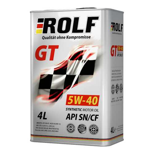 Моторное масло Rolf GT API SN/CF ASE 5W-40 4л в ЕКА