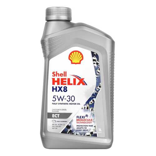 Моторное масло Shell Helix HX8 ECT 5W-30, 1 л, синтетическое в ЕКА