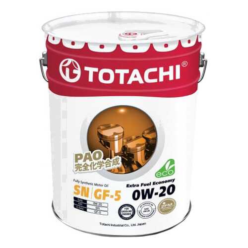 Моторное масло Totachi Extra Fuel Fully Synthetic SN 0W-20 20л в ЕКА