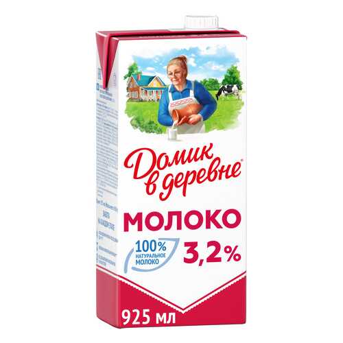 Молоко Домик в деревне ультрапастеризованное 3.2% 925 г в ЕКА