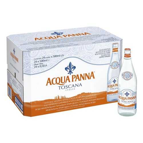 Минеральная вода Acqua Panna негазированная стекло 24 шт по 0.5 л в ЕКА