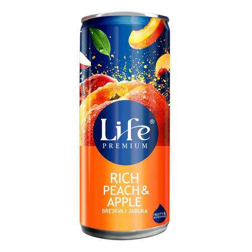 Сок яблочно-персиковый Life Premium Румяный персик 0.25 л в ЕКА